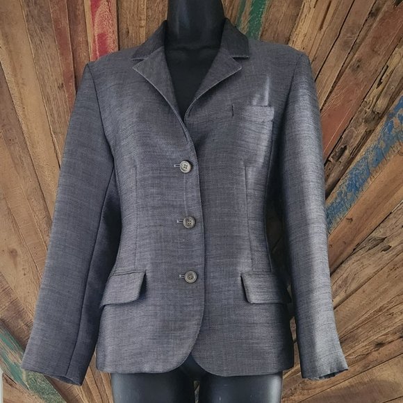 Jil Sander strong shoulder fitted wool/mohair jacket/blazer Sz 38 - Picture 4 of 8